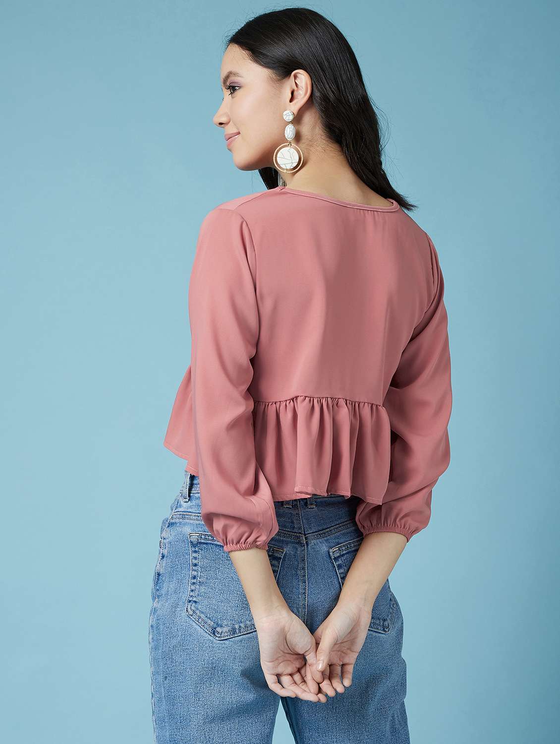 tie knot peplum crop top  - 17295727 -  Standard Image - 2