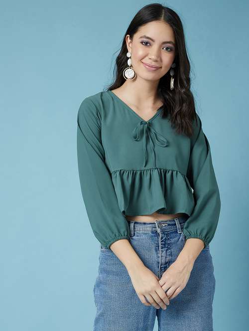 women's peplum v neck top - 17295728 -  Standard Image - 0