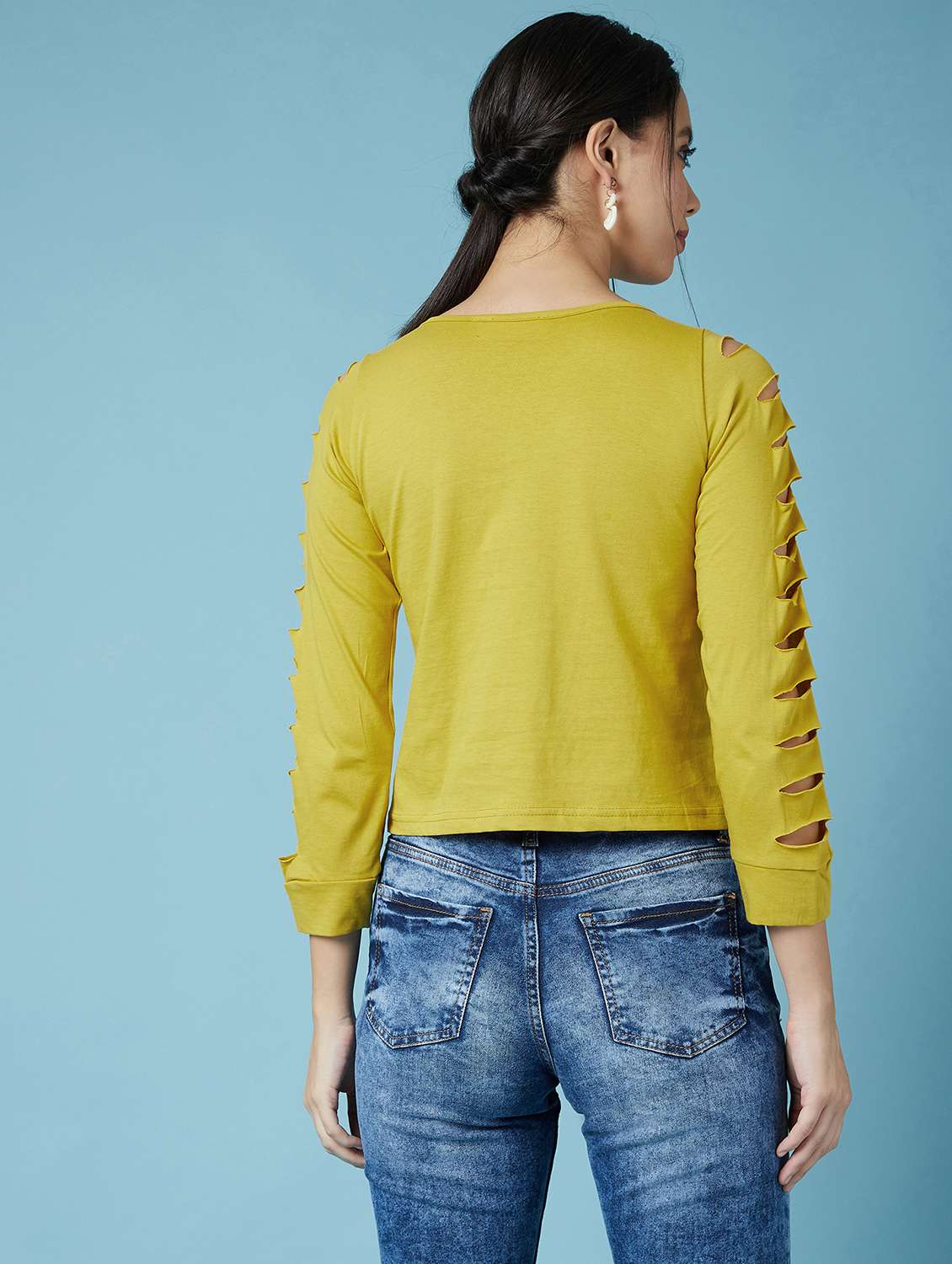 cut out sleeves solid top  - 17295732 -  Standard Image - 2