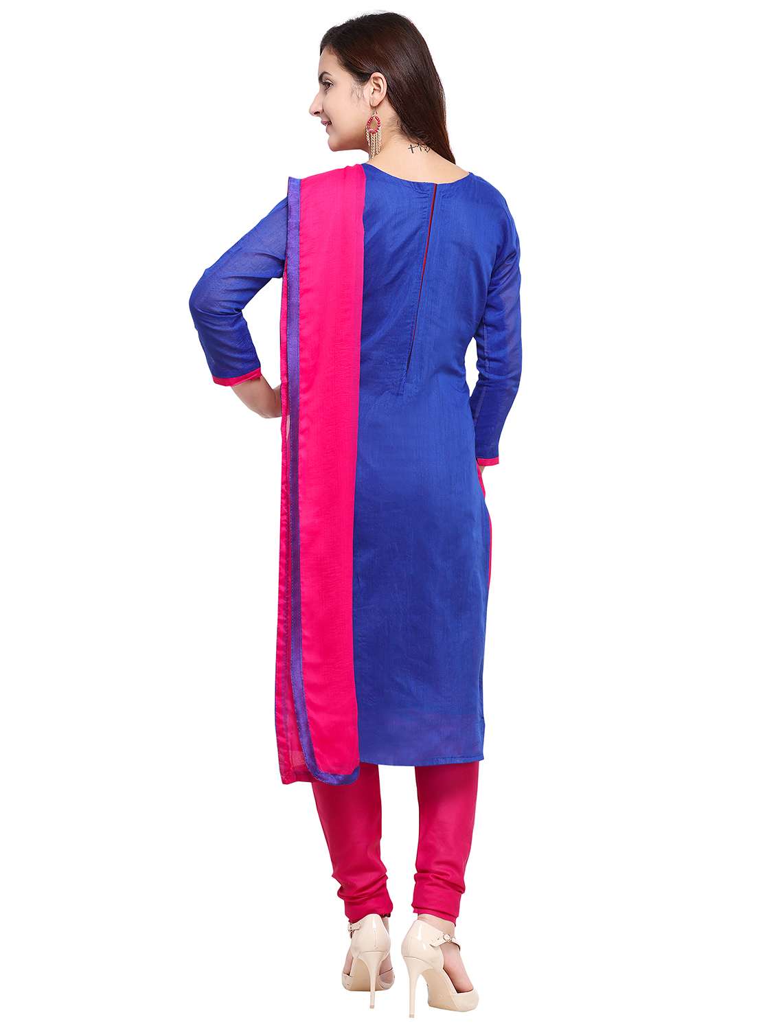 embroidered churidaar unstitched suit - 17297684 -  Standard Image - 2