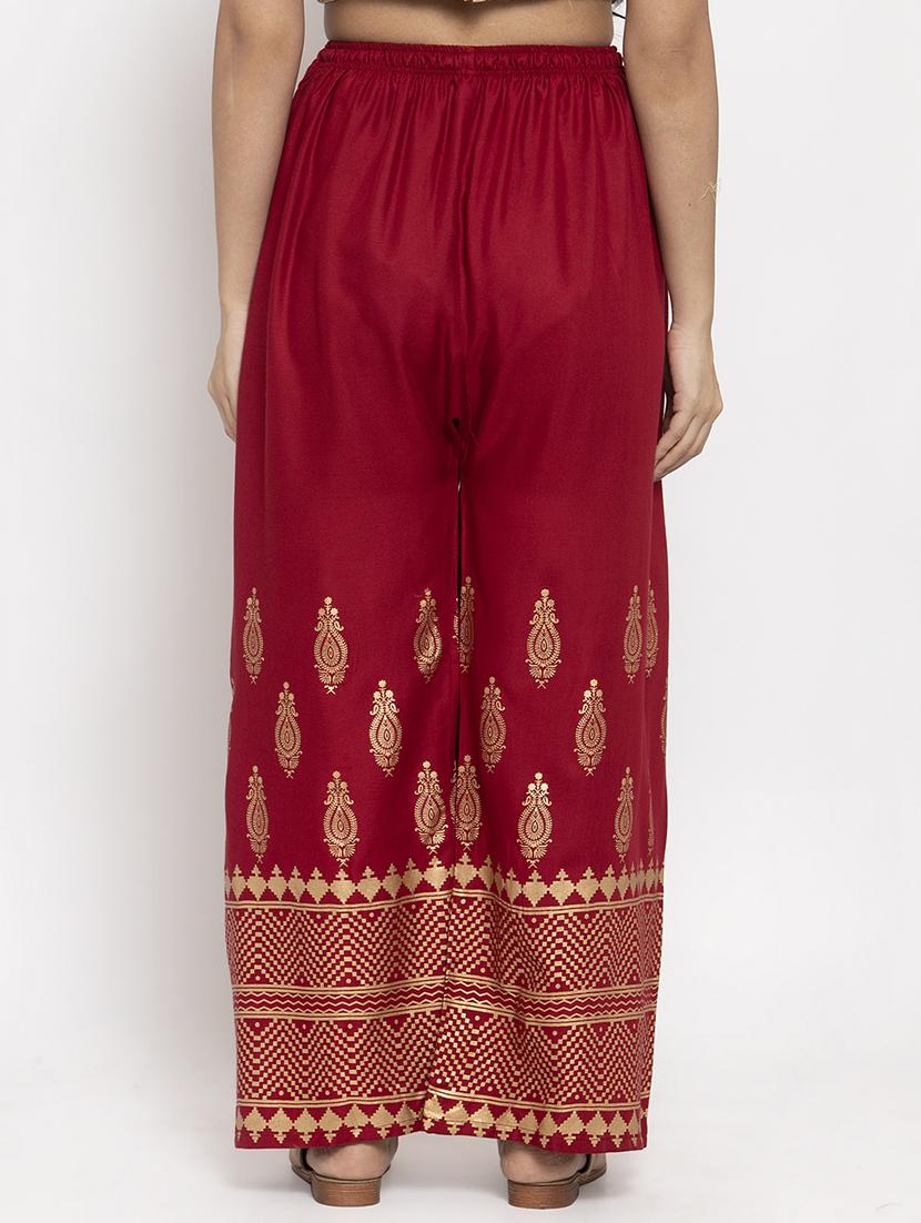 red printed cullottes palazzo - 17298381 - Standard Image - 2