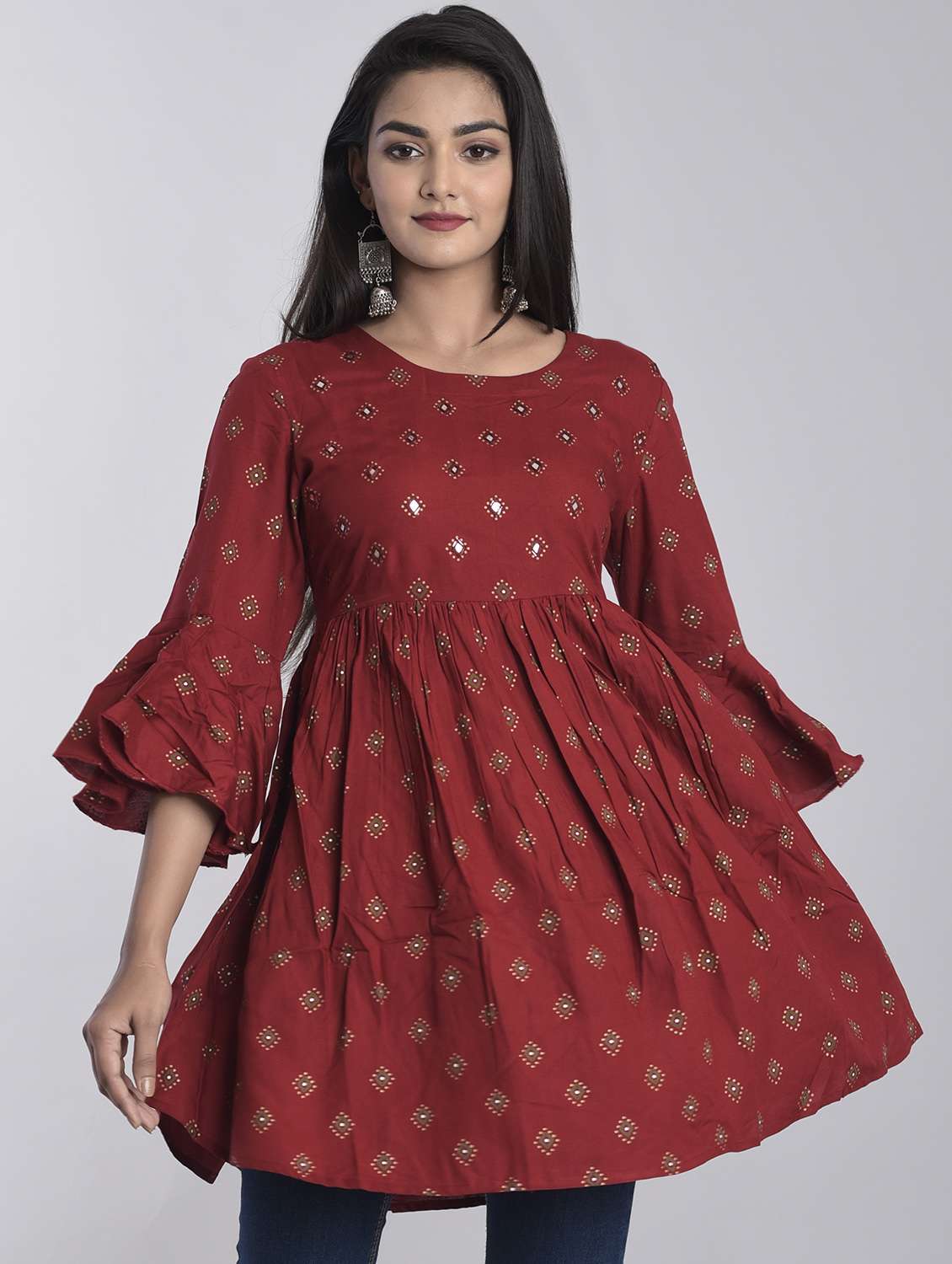 bell sleeved flared kurti