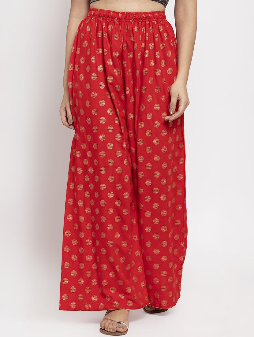 polka dots printed flared palazzo - 17299671 - Zoom Image - 0