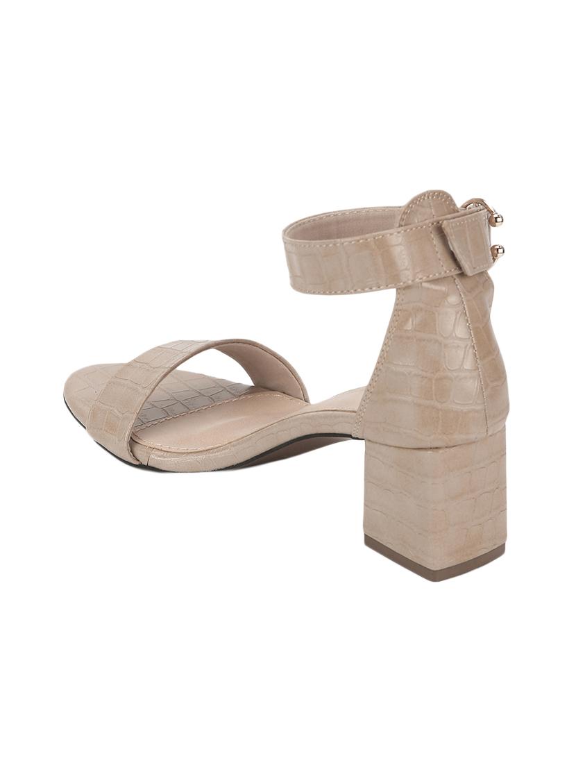 beige pu ankle strap sandals - 17300149 - Standard Image - 2