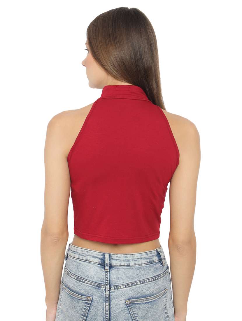 halter neck crop top  - 17300186 -  Standard Image - 2