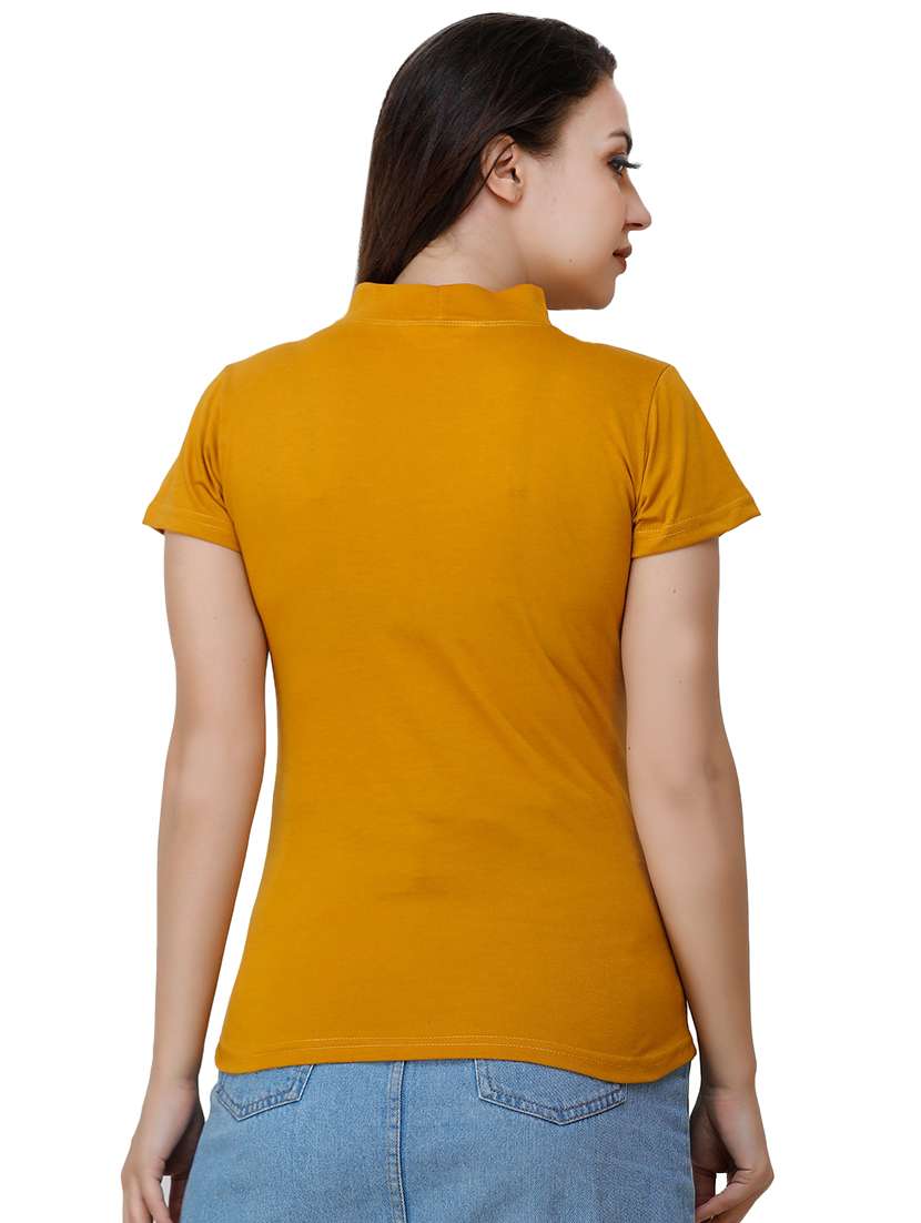 women's plain mock neck t-shirt - 17300513 -  Standard Image - 2