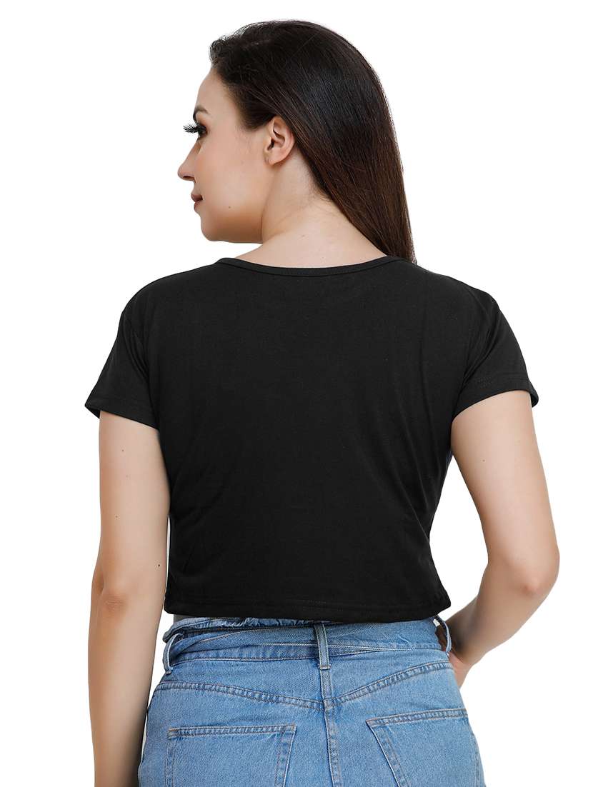 women's plain round neck t-shirt - 17300615 - Standard Image - 2