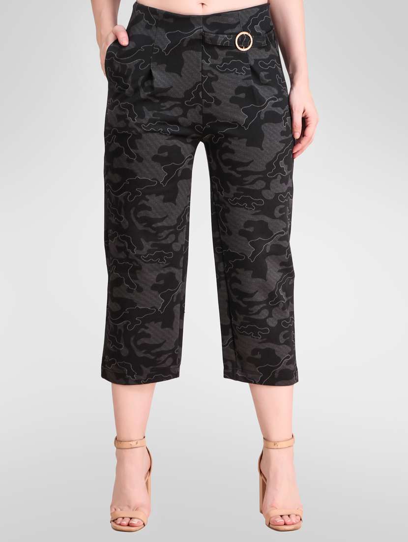 women mid rise printed culottes