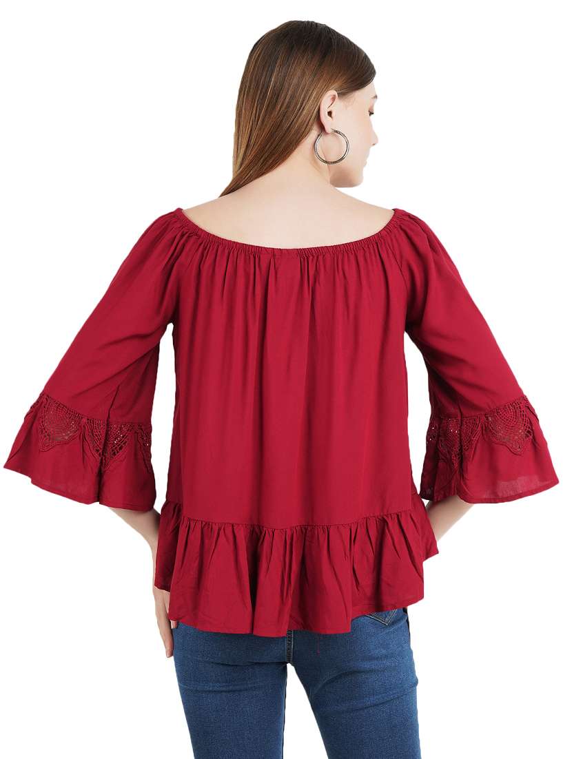 women's ruffle off shoulder top - 17325365 - Standard Image - 2