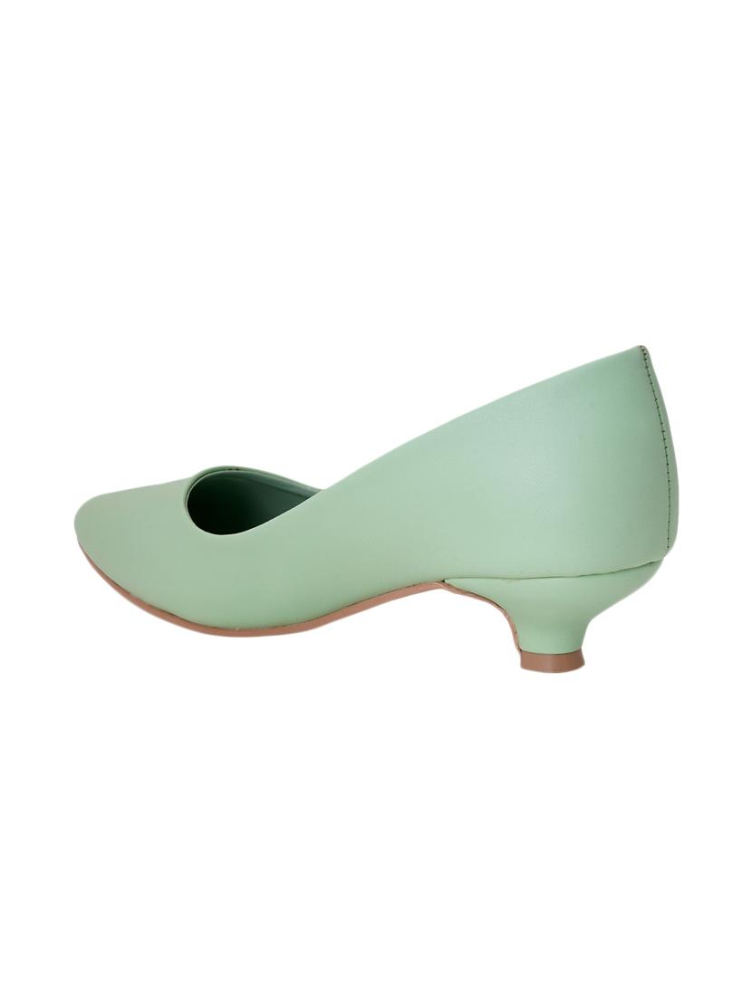 green pu slip on pumps - 17326846 - Standard Image - 2