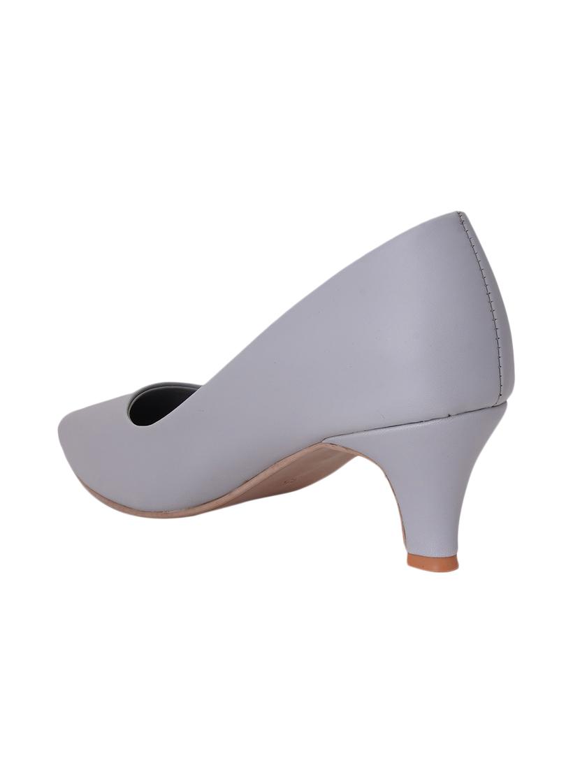 grey pu slip on pumps - 17326847 - Standard Image - 2