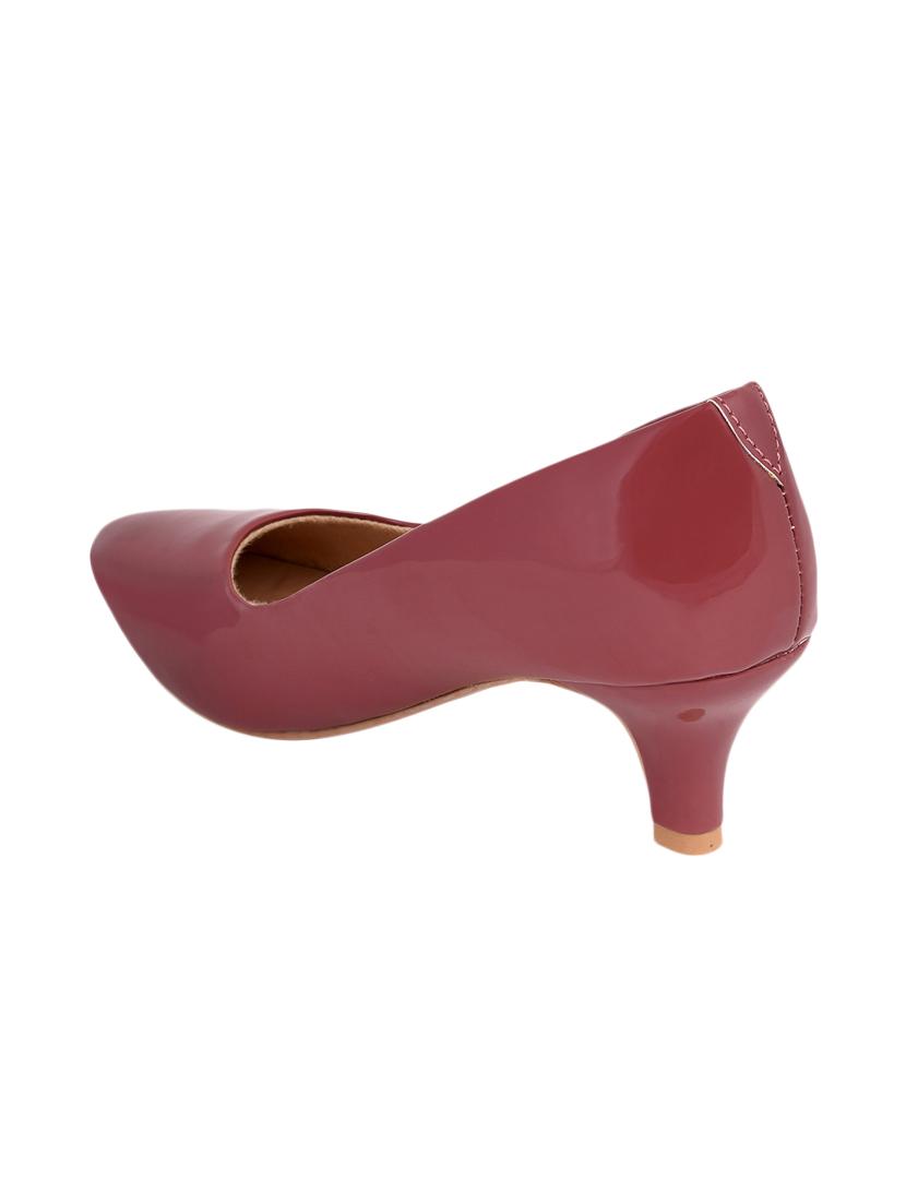 red pu slip on pumps - 17326863 - Standard Image - 2