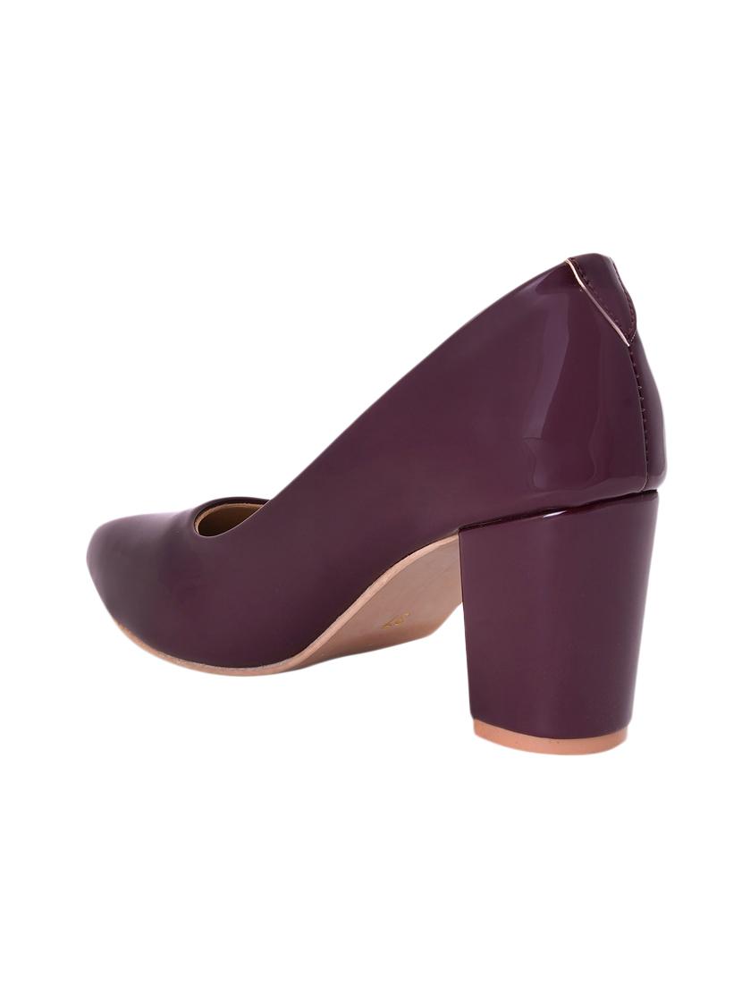 maroon pu slip on pumps - 17326867 - Standard Image - 2
