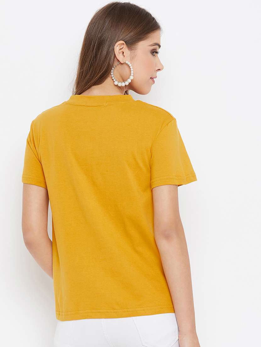 women's chest print crew neck t-shirt - 17327350 - Standard Image - 2