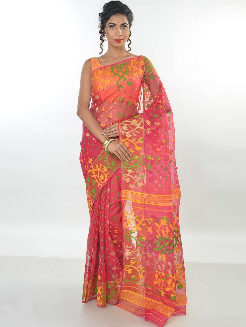 women's self design multi colored saree