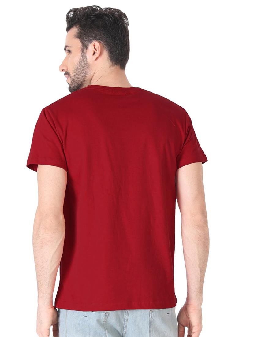 maroon front print t-shirt - 17327477 - Standard Image - 2