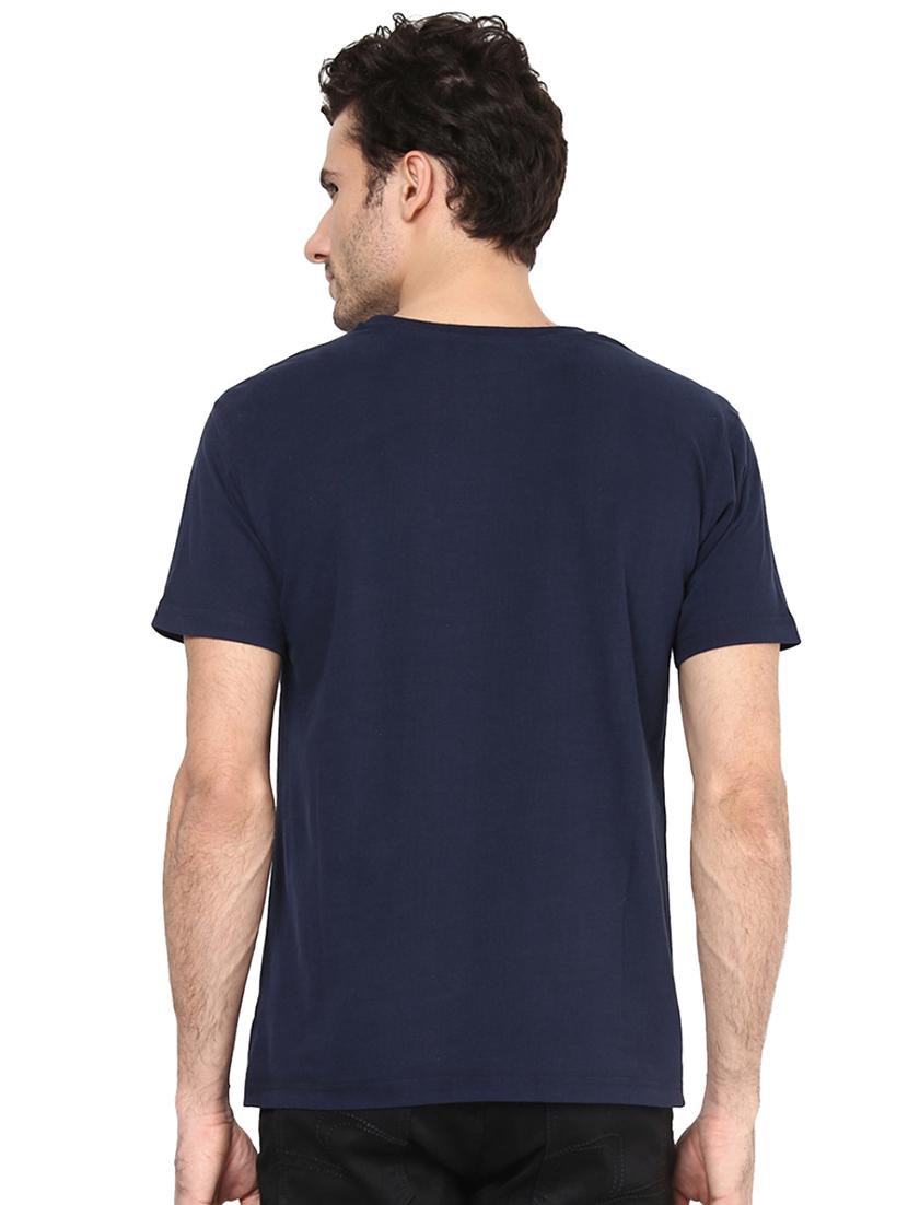 navy blue chest print t-shirt - 17327509 - Standard Image - 2