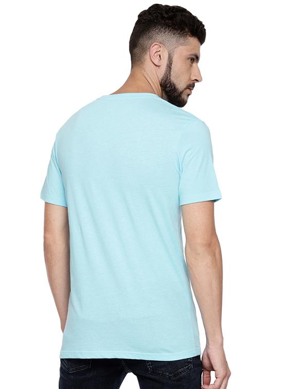 light blue front print t-shirt - 17327515 - Standard Image - 2