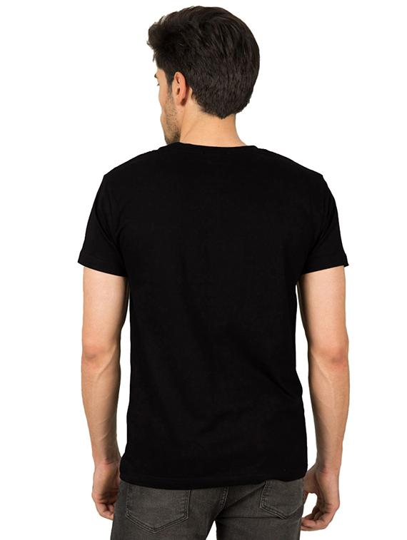 black chest print t-shirt - 17327552 - Standard Image - 2