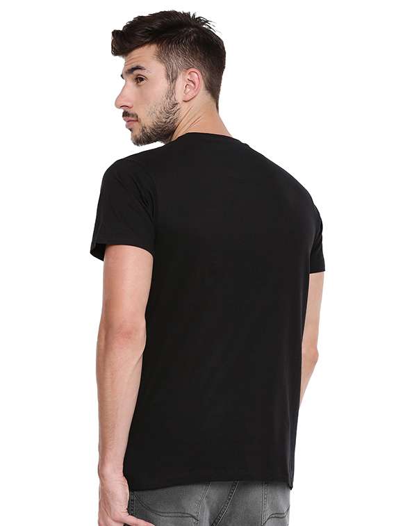 black chest print t-shirt - 17327555 - Standard Image - 2