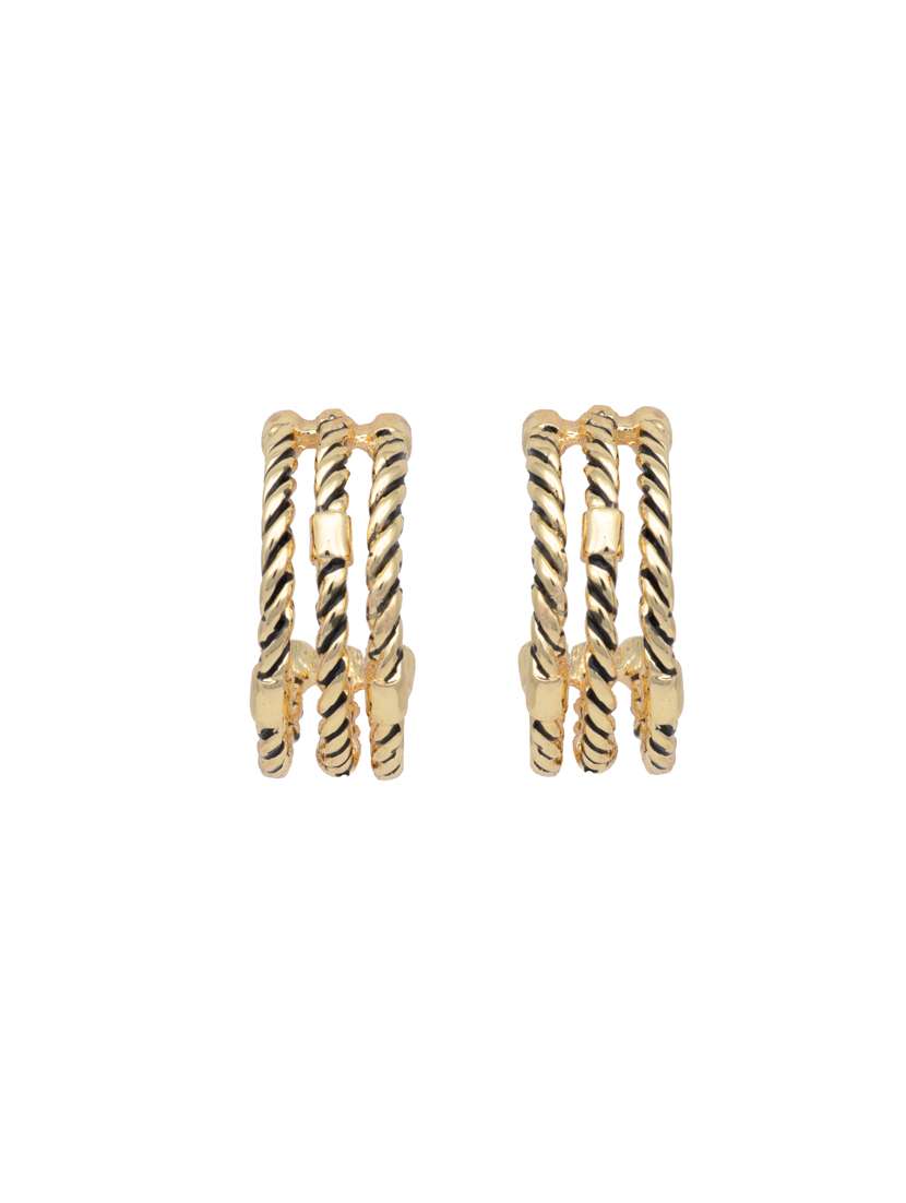 gold metal hoop earring - 17327583 - Standard Image - 2