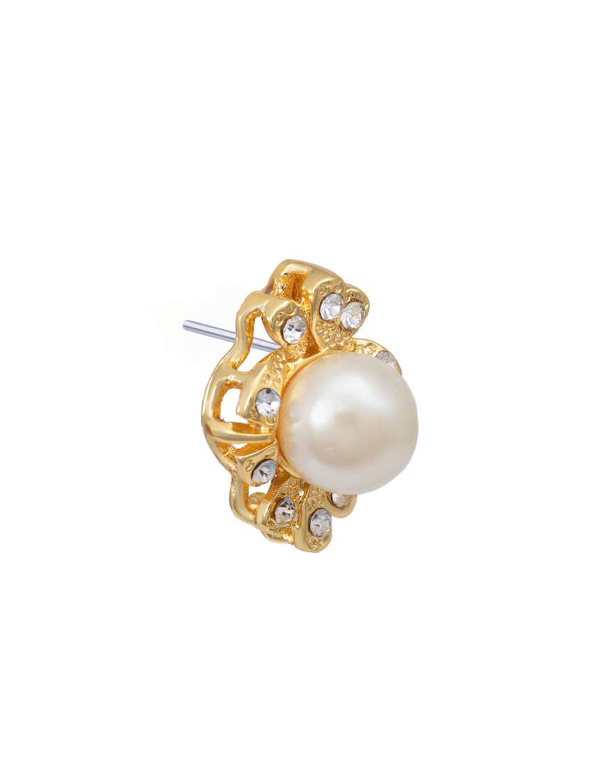 gold metal studs earring - 17327588 - Standard Image - 2