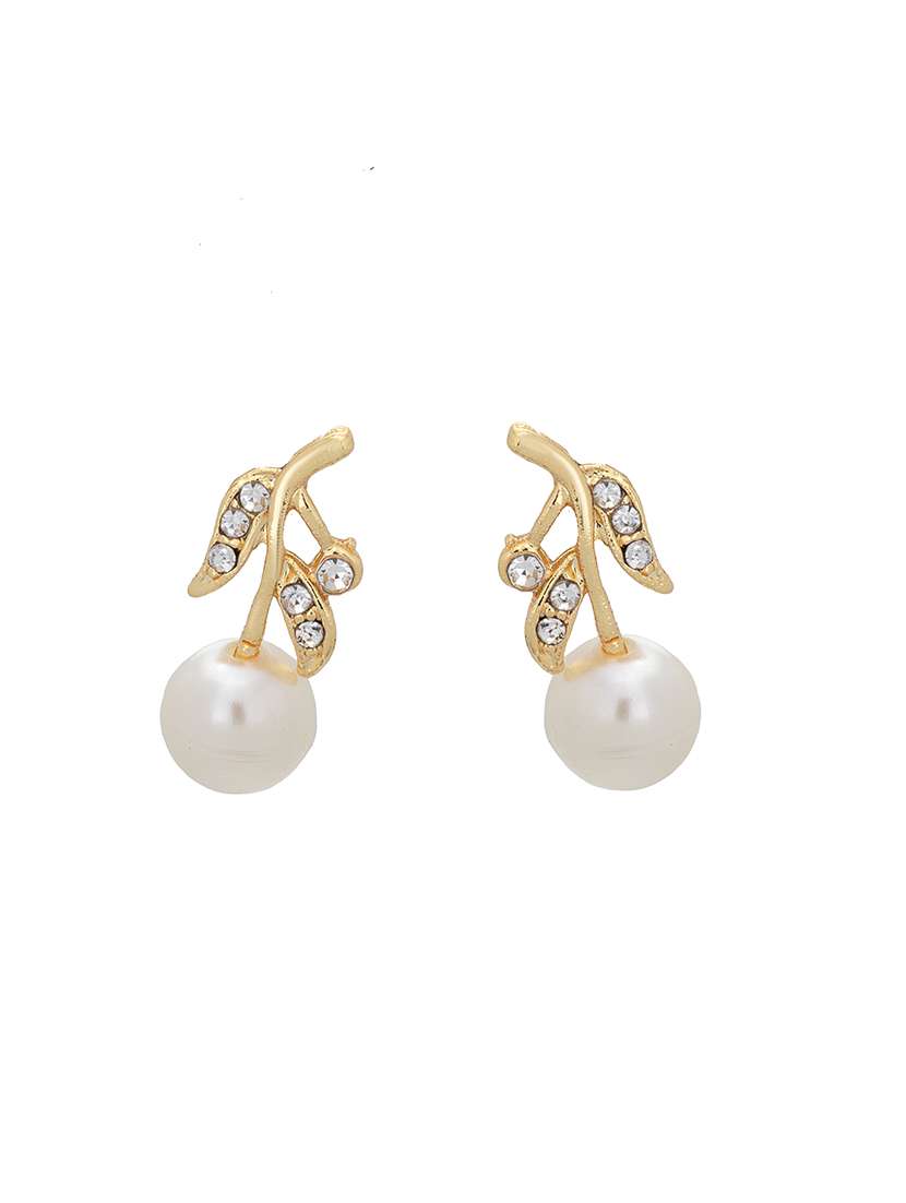 white metal studs earring - 17327590 -  Standard Image - 2