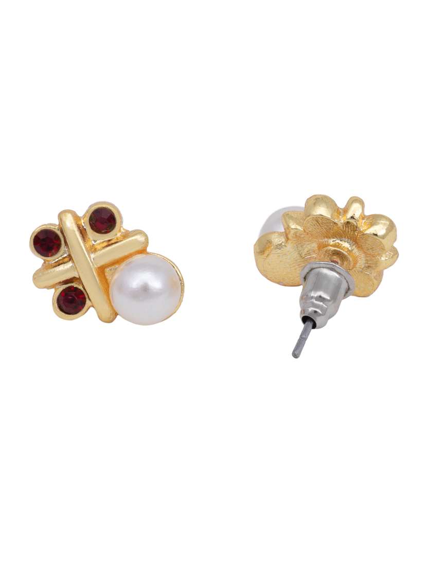 red metal studs earring - 17327591 -  Standard Image - 2