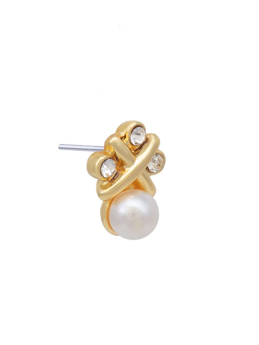 white metal studs earring - 17327592 - Standard Image - 2