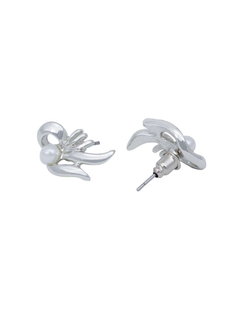 white metal studs earring - 17327602 -  Standard Image - 2