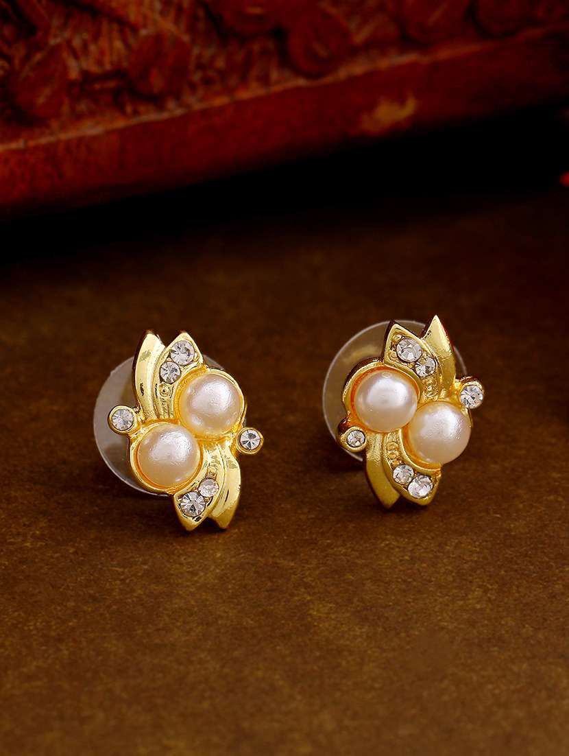white metal studs earring