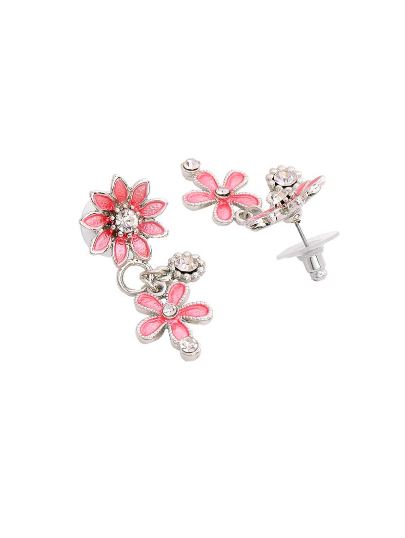 pink metal chandellier earring - 17327620 - Standard Image - 2