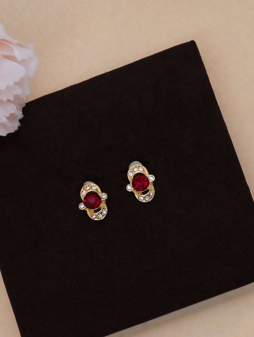 red metal studs earring
