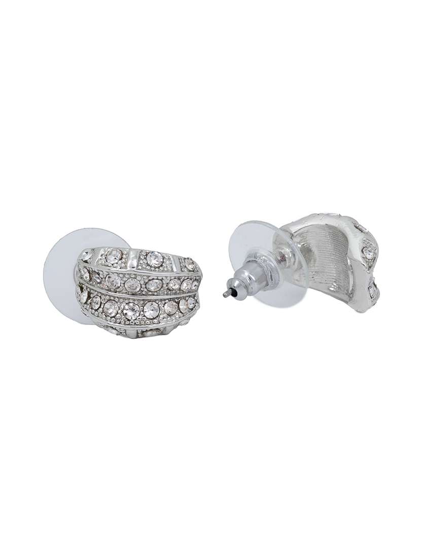 white metal studs earring - 17327634 -  Standard Image - 2