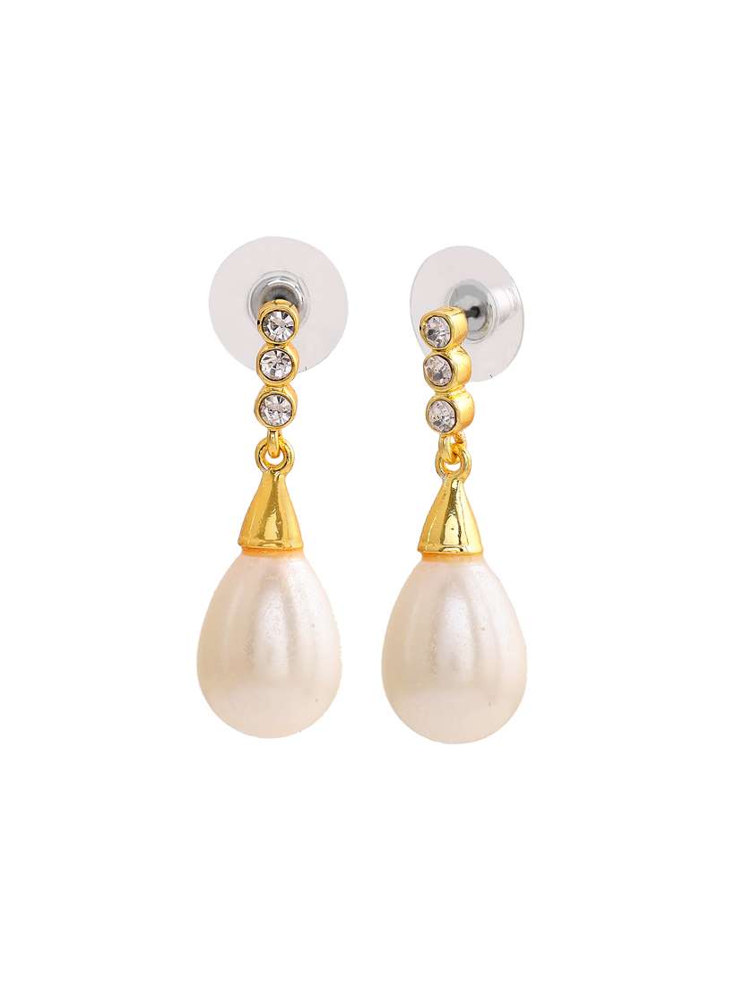 white metal drop earring - 17327638 -  Standard Image - 2