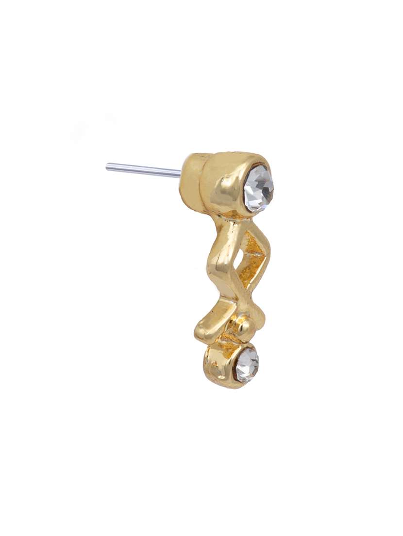 gold metal drop earring - 17327646 - Standard Image - 2