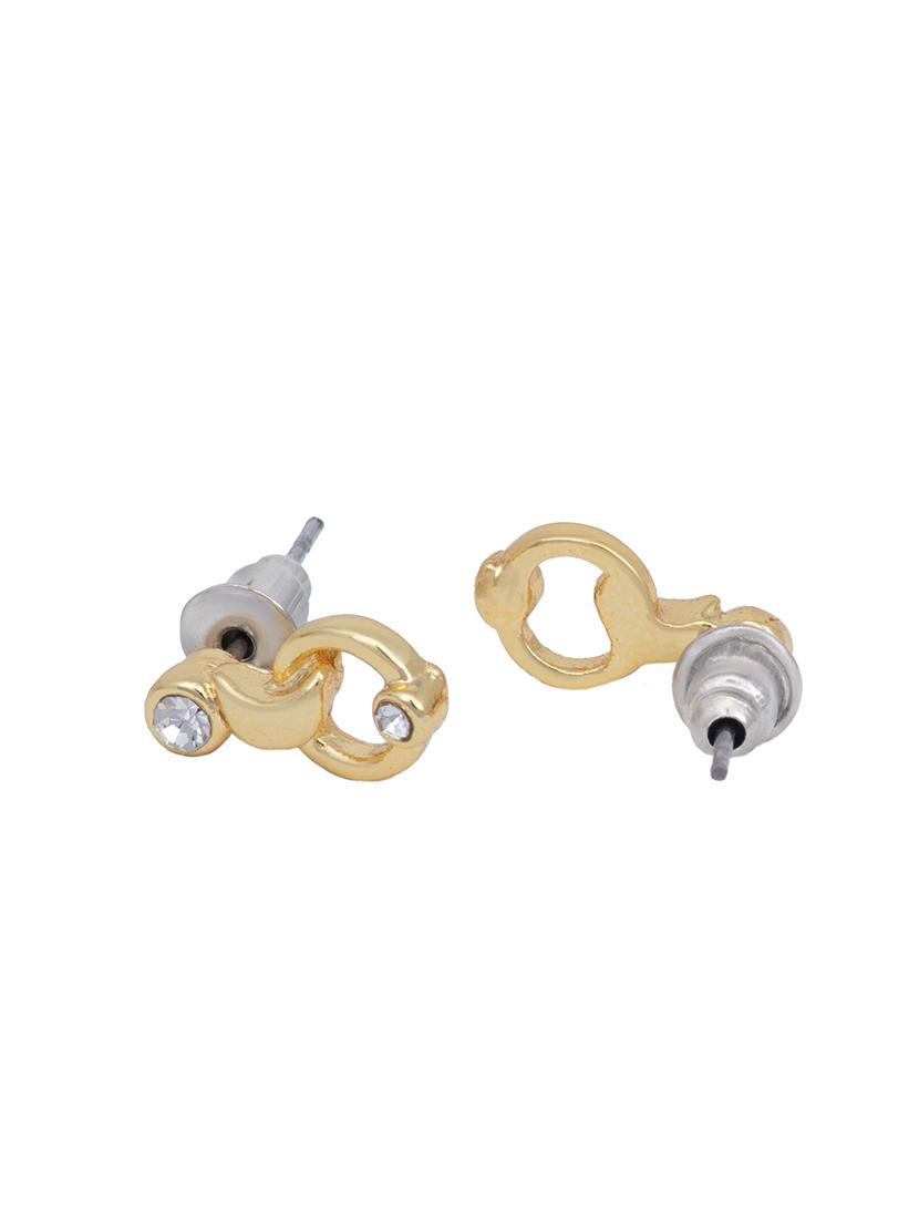 gold metal drop earring - 17327647 - Standard Image - 2