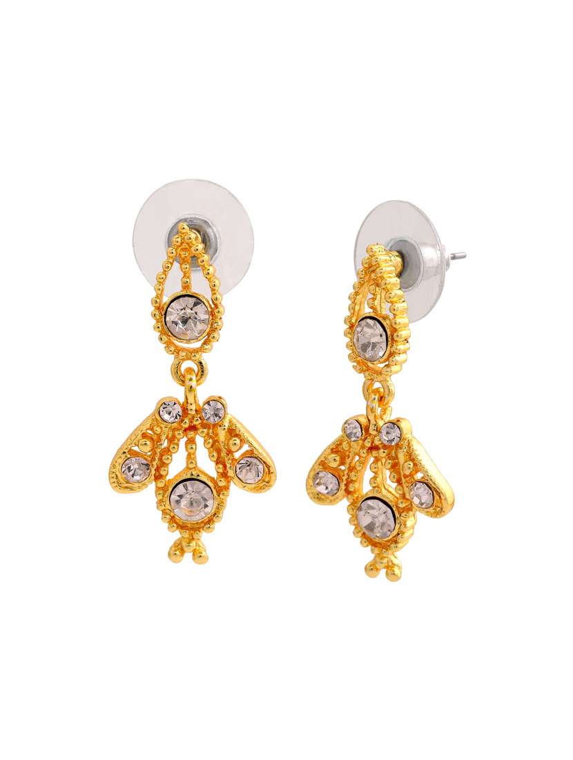 white metal drop earring - 17327655 - Standard Image - 2