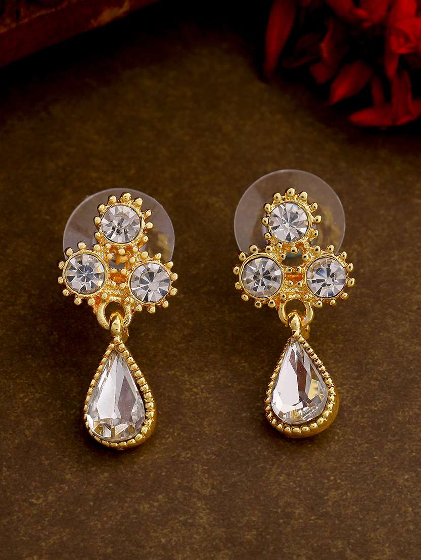 silver metal drop earring