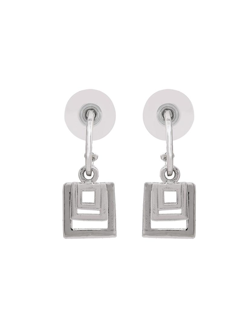 silver metal hoop earring - 17327675 - Standard Image - 2
