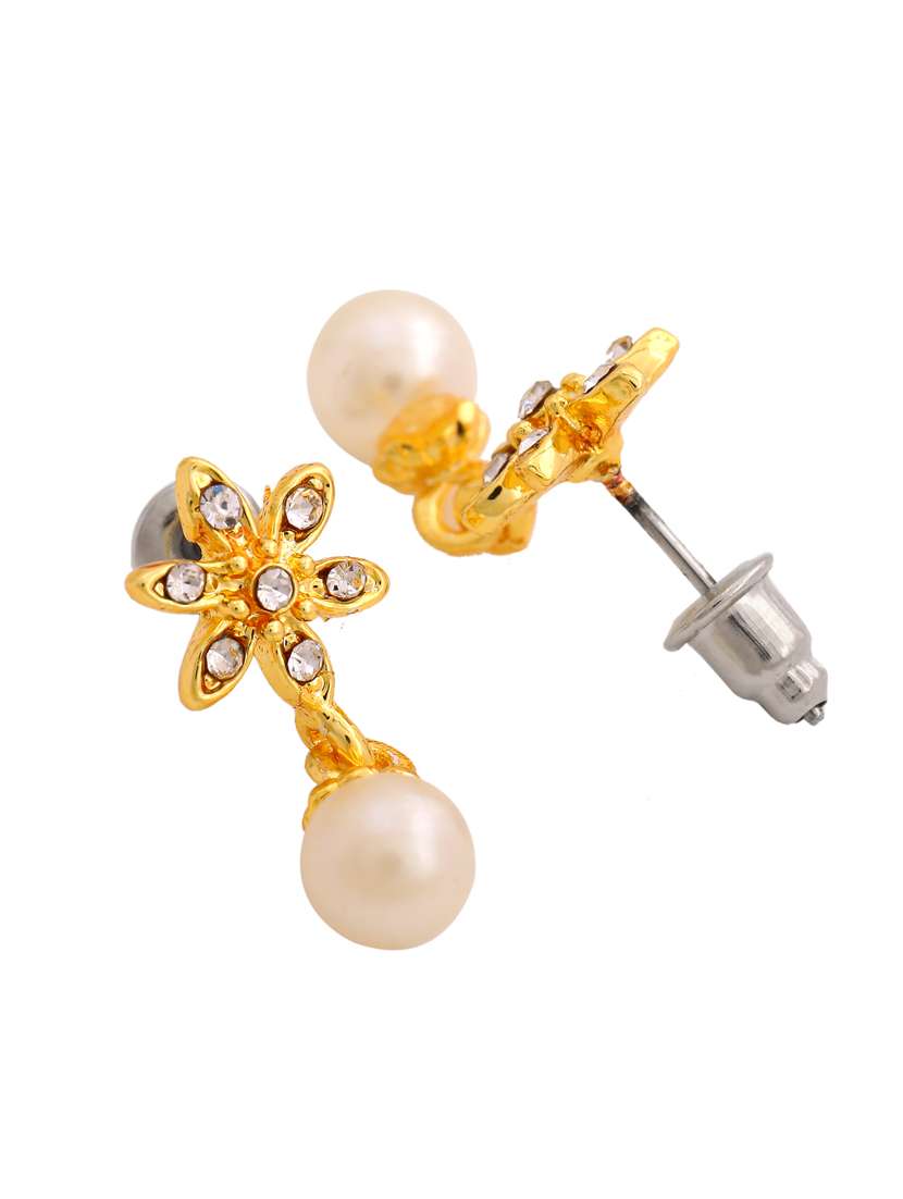 white metal drop earring - 17327677 -  Standard Image - 2