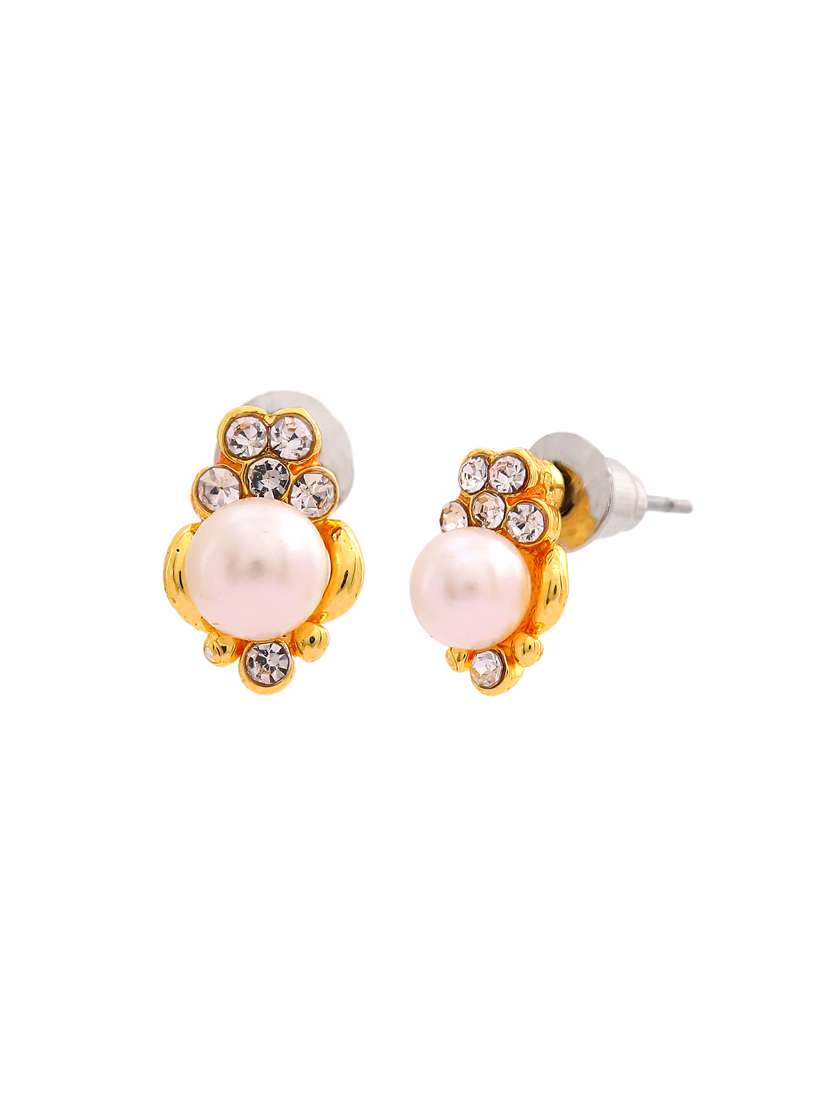 white metal studs earring - 17327680 -  Standard Image - 2