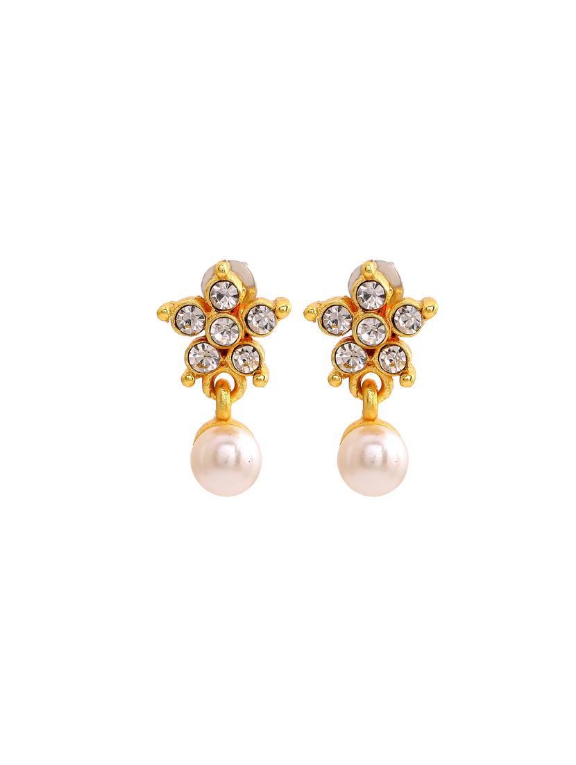 gold metal drop earring - 17327685 - Standard Image - 2