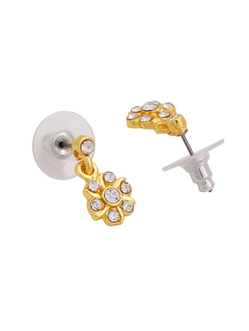gold metal drop earring - 17327687 - Standard Image - 2