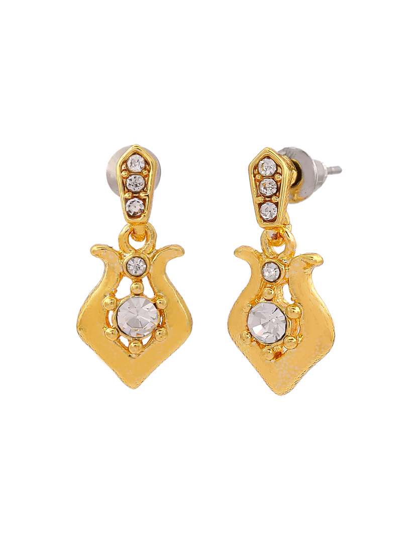 gold metal drop earring - 17327688 - Standard Image - 2