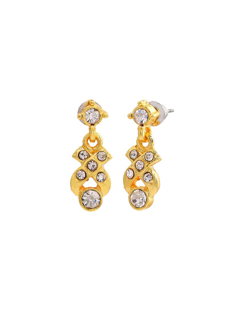 gold metal drop earring - 17327689 - Standard Image - 2