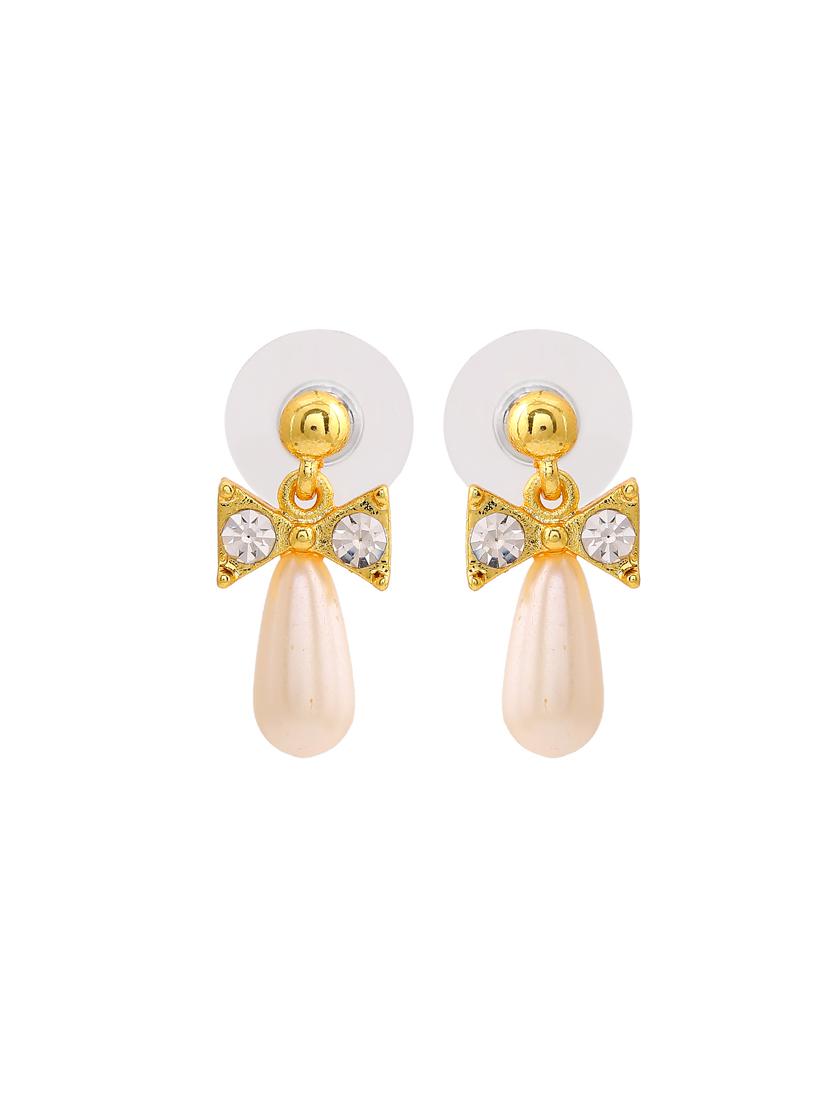white metal drop earring - 17327699 - Standard Image - 2