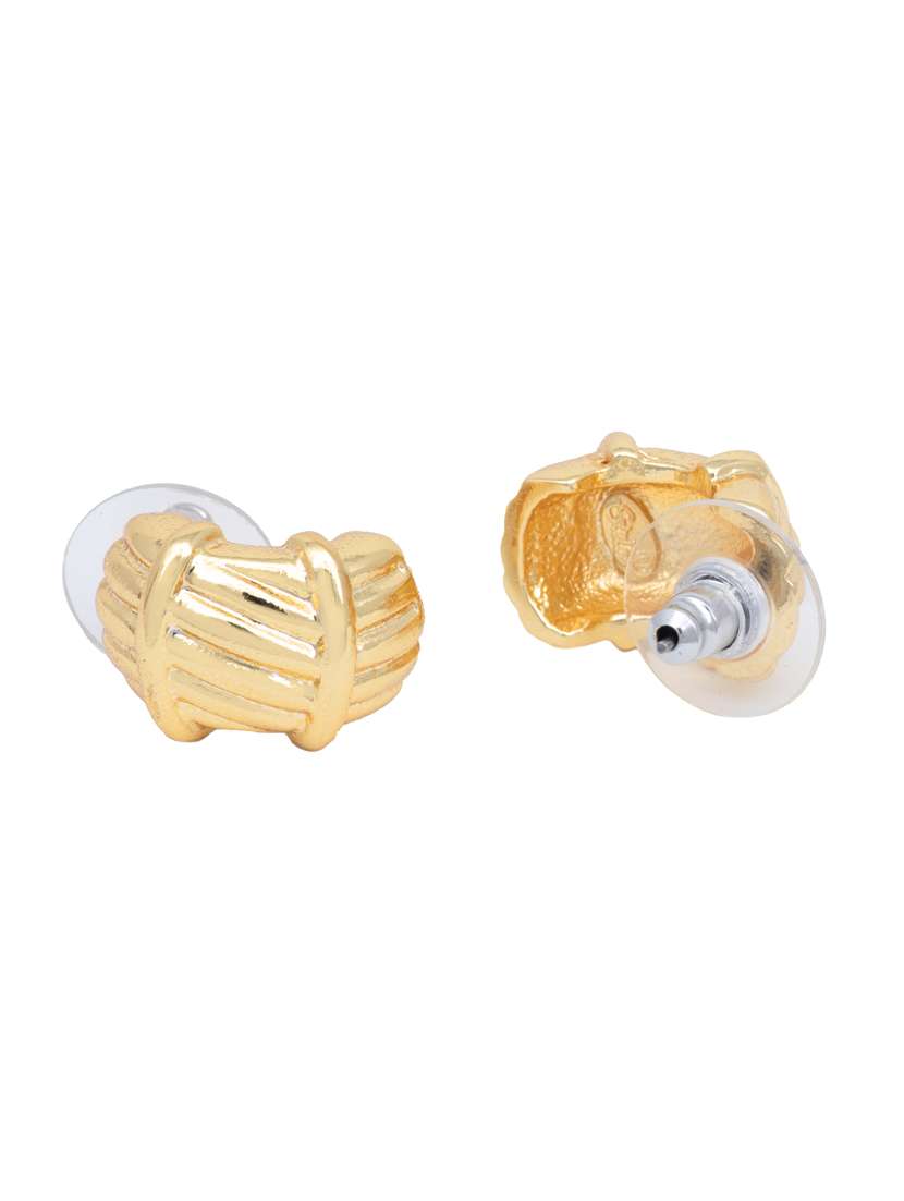gold metal studs earring - 17327705 - Standard Image - 2