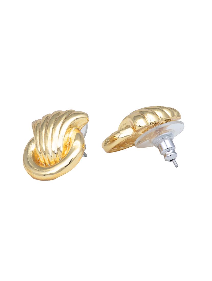 gold metal studs earring - 17327706 - Standard Image - 2