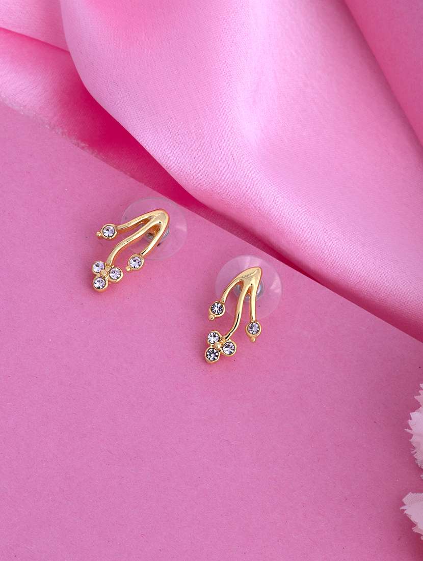 white metal studs earring
